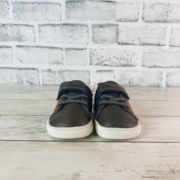 Carters Infant Shoes Size 3 Charcoal/Brown JY21DO2H Velcro Strap Closure Loafers - Picture 2 of 6